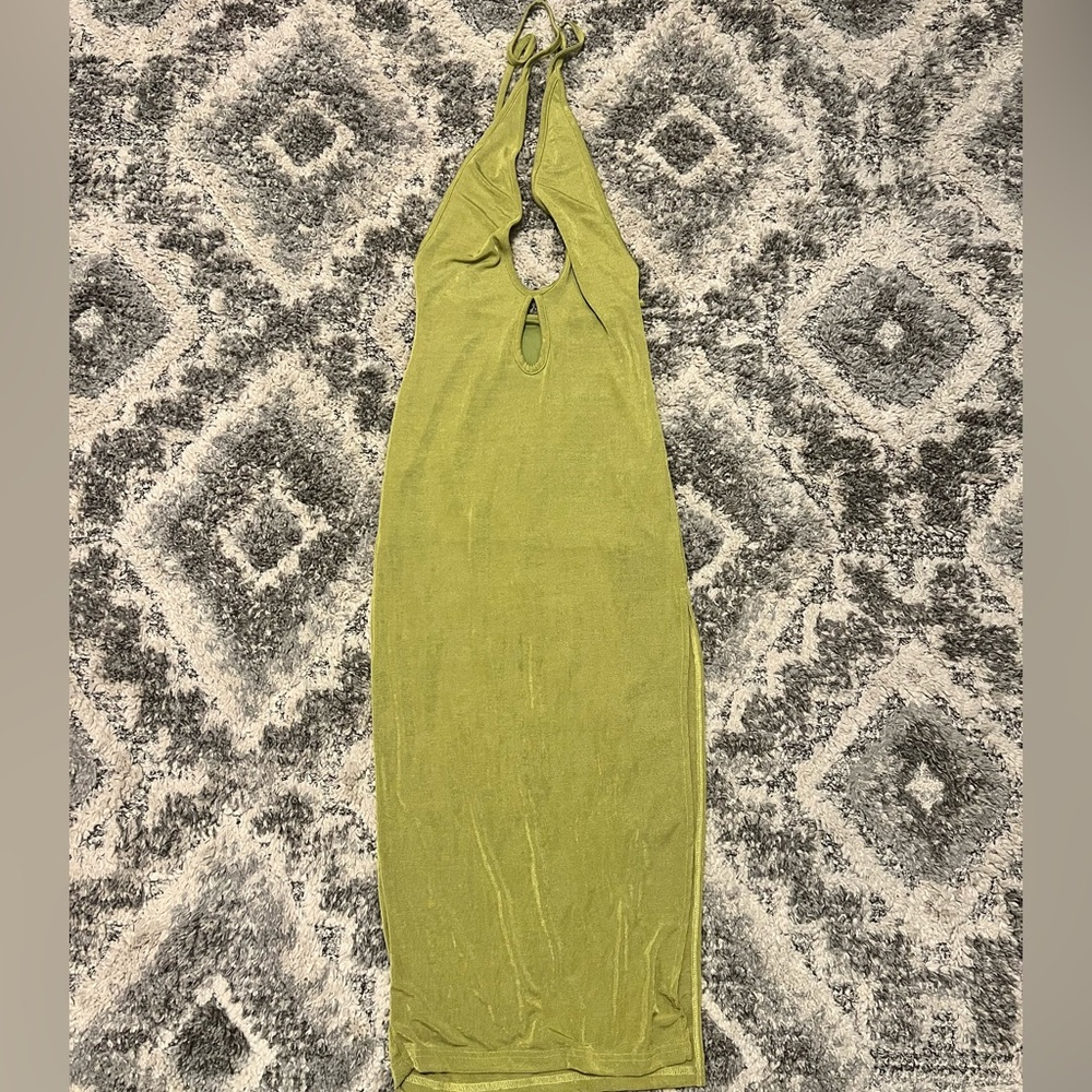 Green Halter Neck Dress